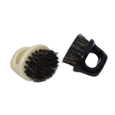 Round Handle Boar Hair Bristle Beard Brush (Black) - Image 3