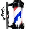 Traditional Barber Pole (Black Mounted)