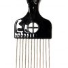 Afro Comb With Metal Bristles (Black)