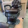 The Legend Chester Barber Chair Dark Chocolate leather-Matt Metal - Image 2