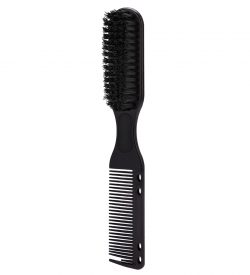 Fade Brush & Beard Brush With Comb - black