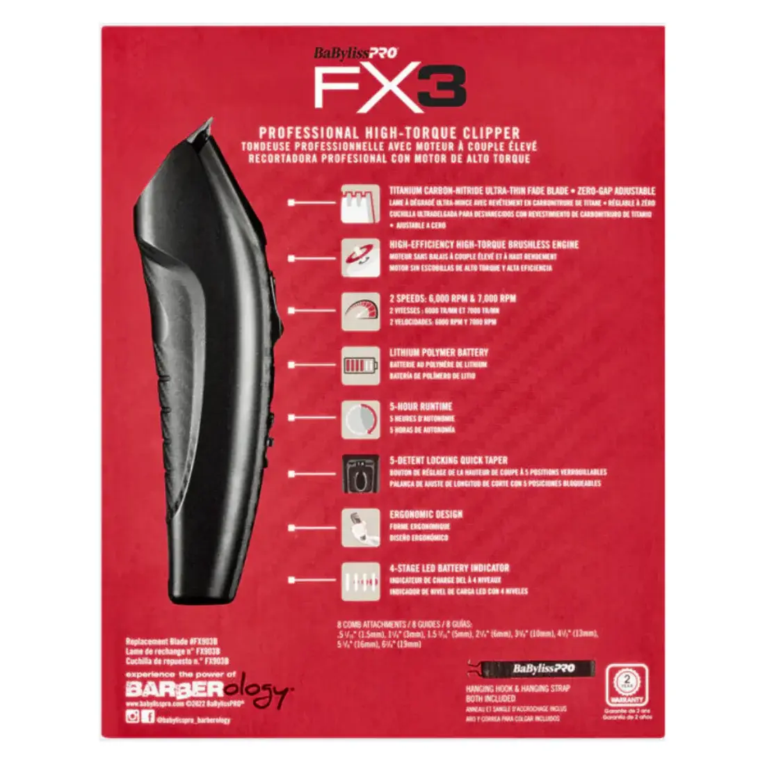 Babyliss Pro FX3 Clipper - Black - Image 3