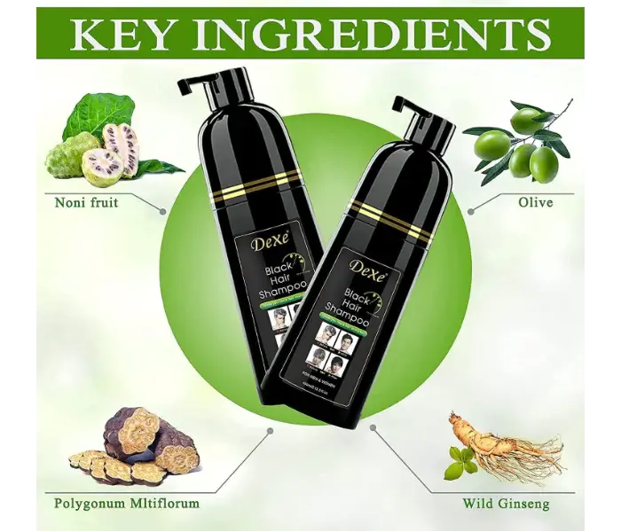 DEXE Black Hair Shampoo – Instant Black Hair Dye Shampoo for Grey Hair 400ml - Image 3