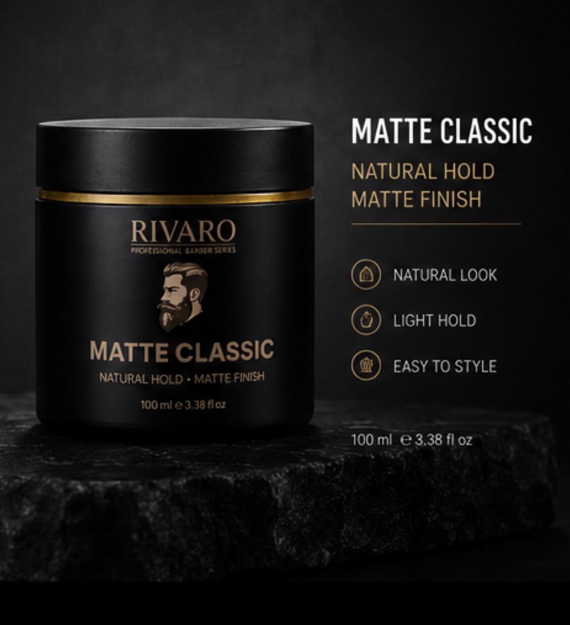 RIVARO Matte Classic Hair Wax 100ml – Natural Hold & Matte Finish - Image 2
