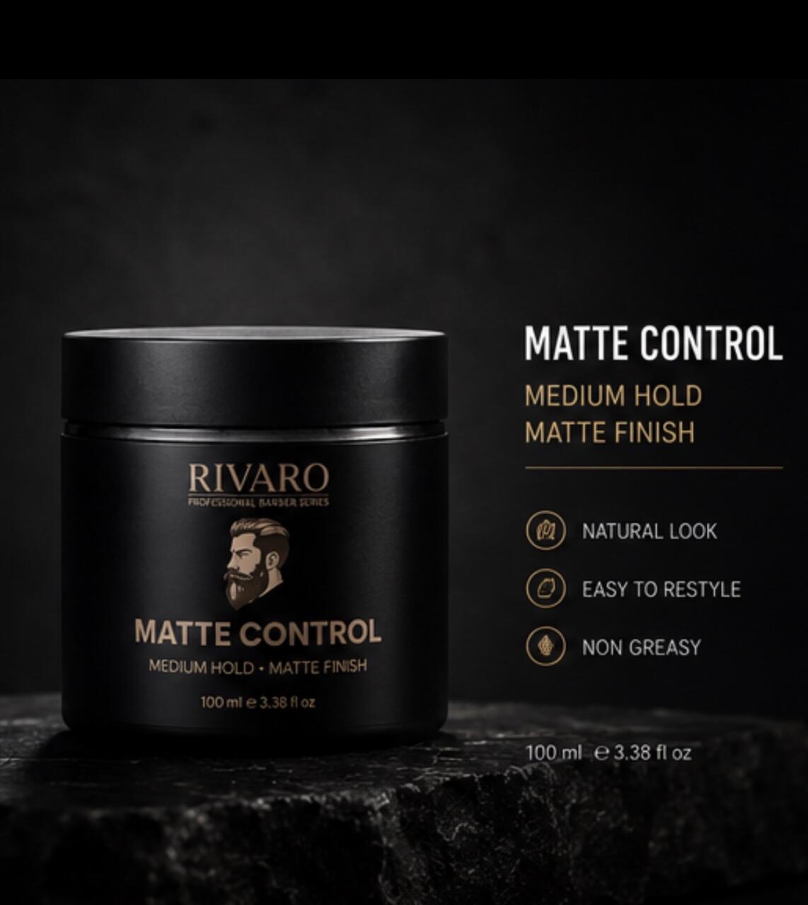 RIVARO Matte Control Hair Wax 100ml – Natural Hold & Matte Finish - Image 2