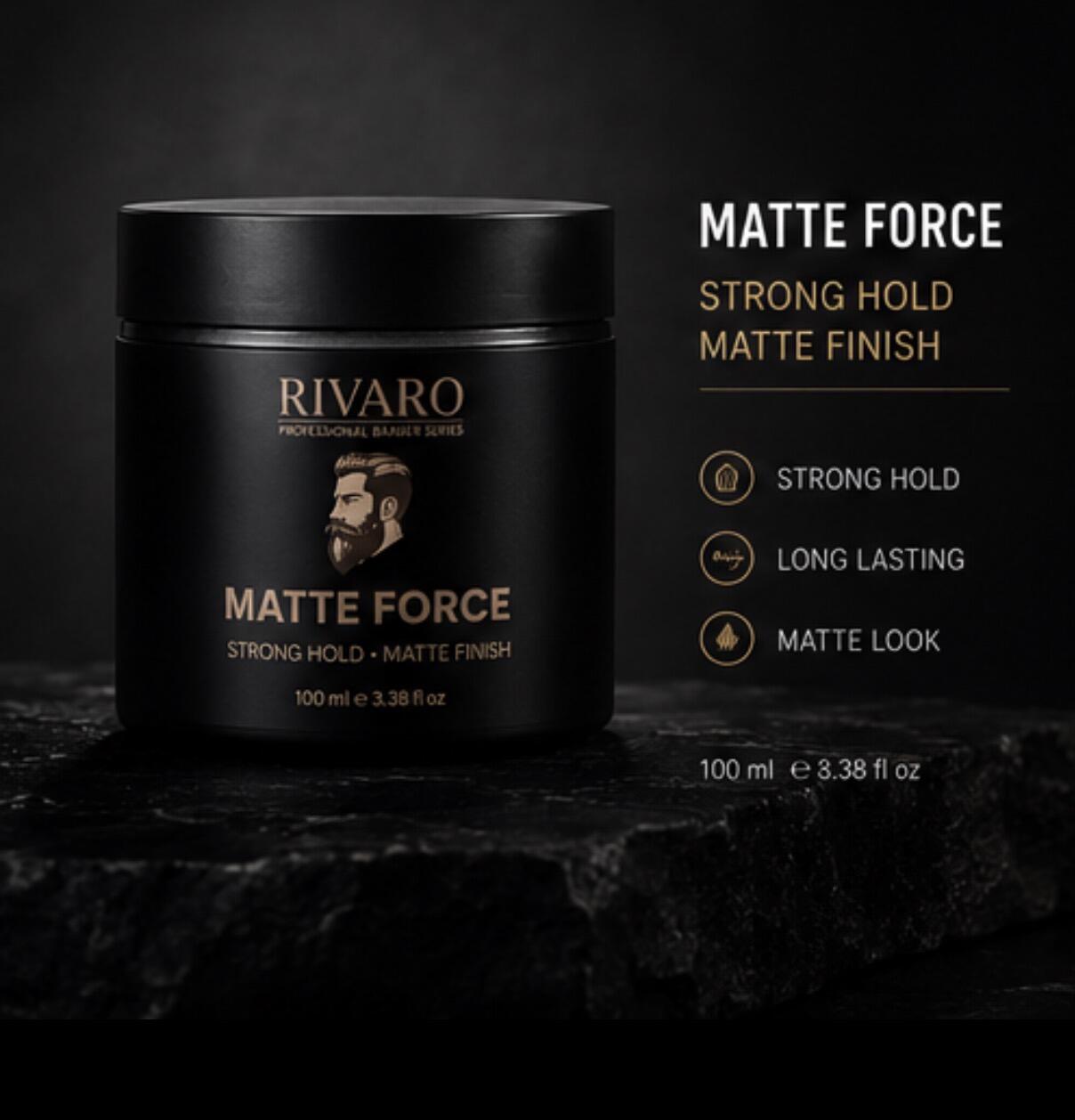 RIVARO Matte Force Hair Clay 100ml – Strong Hold Matte Finish