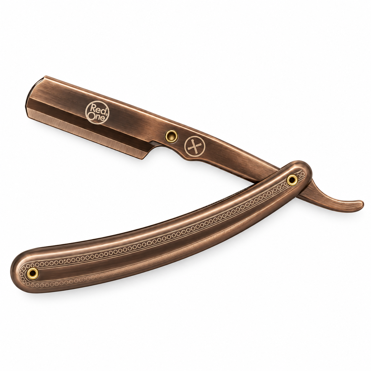 RedOne Bronze Professional Straight Razor – Steel Handle and Steel Blade